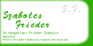 szabolcs frieder business card